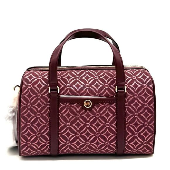 Michael Kors Medium Travel Duffle Satchel Bag Ox Blood Multi - Picture 1 of 11
